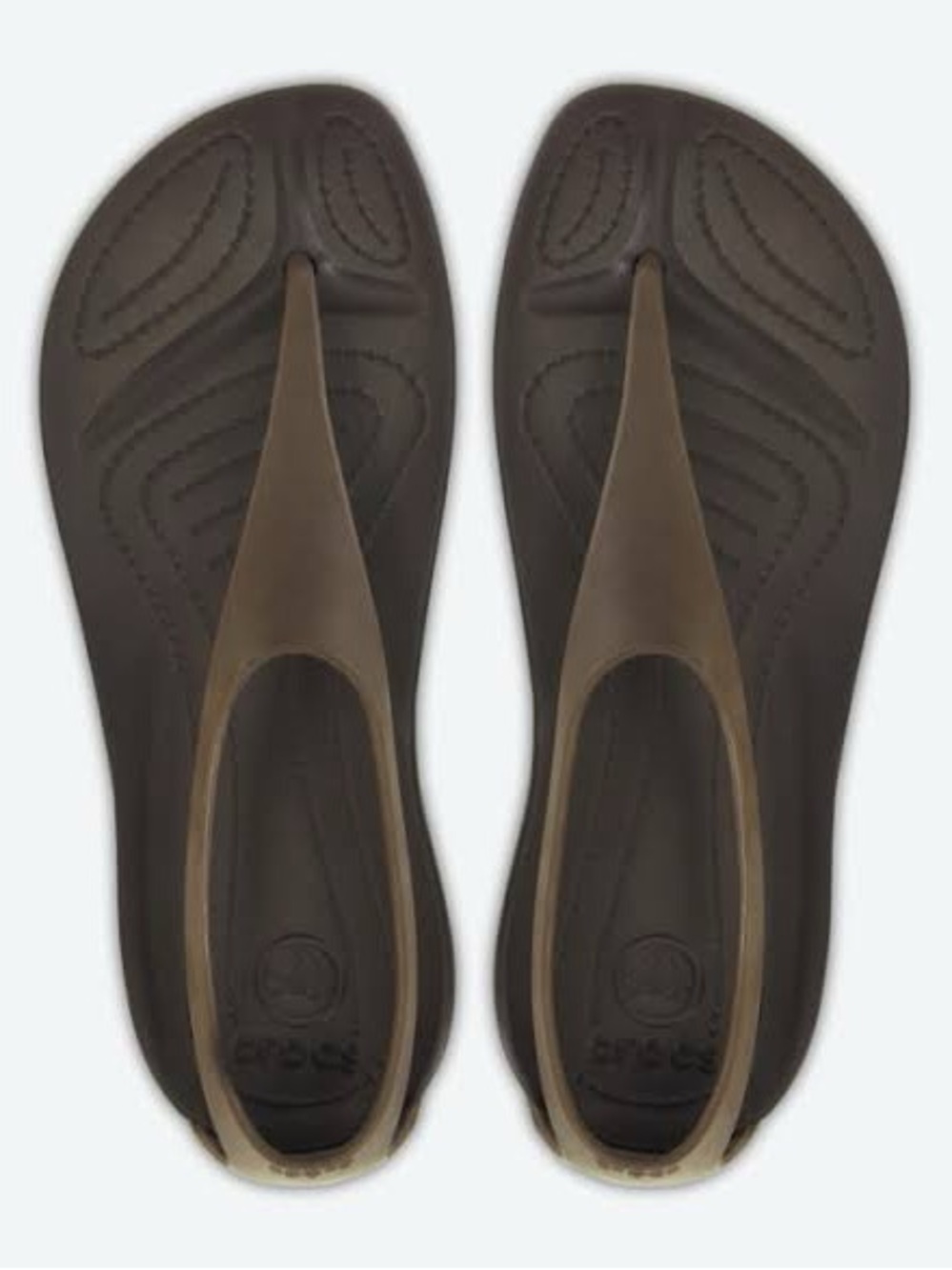 Crocs Sexi Flip Bronze Espresso T Strap Sandals US Women Size 6